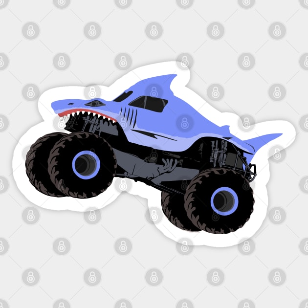 Monster Truck Megalodon Illustration Sticker by KAM Std